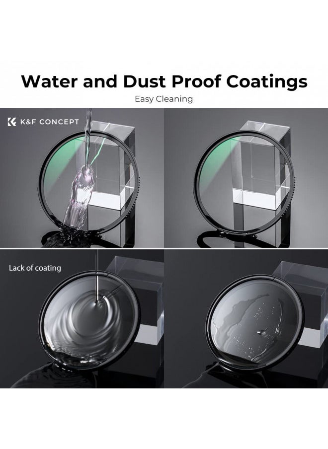 K&F Concept 49mm MC UV Protection Filter with 28 Multi-Layer Coatings HD/Hydrophobic/Scratch Resistant Ultra-Slim UV Filter for 49mm Camera Lens (Nano-X Series)