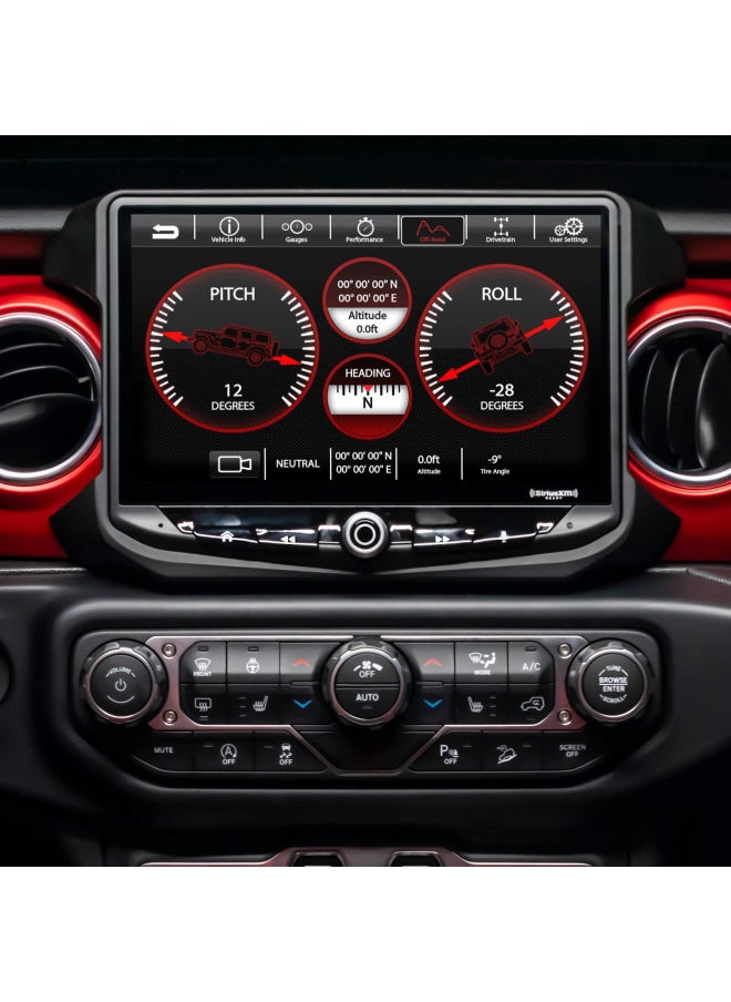 STINGER 10 Touch Screen Radio Dash Kit Wrangler JL & Gladiator JT (2018-2023) Replacement Kit with Off-Road Features, Apple CarPlay, Android Auto, Bluetooth, GPS Navigation (RB10JW18)