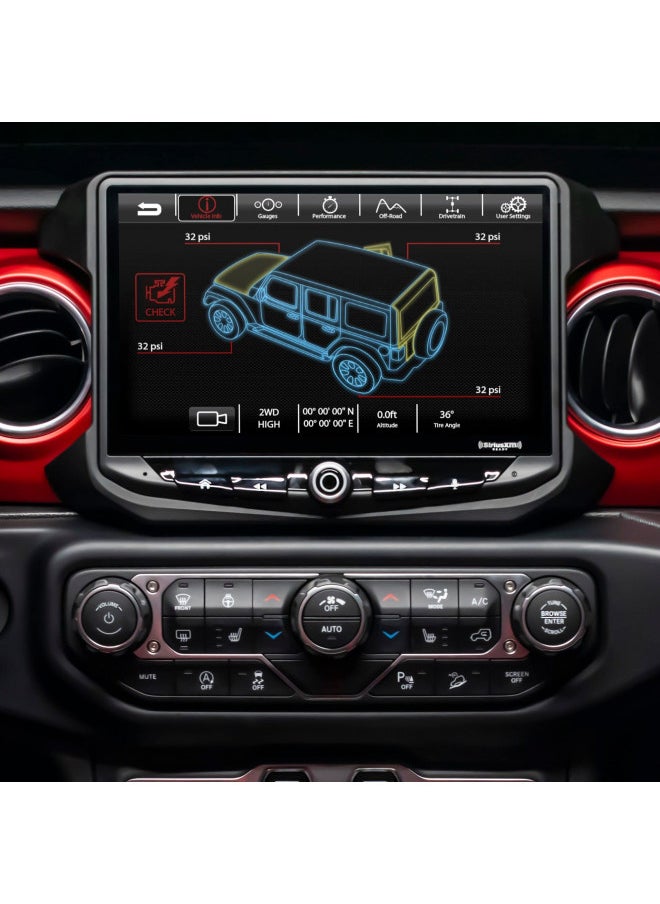 STINGER 10 Touch Screen Radio Dash Kit Wrangler JL & Gladiator JT (2018-2023) Replacement Kit with Off-Road Features, Apple CarPlay, Android Auto, Bluetooth, GPS Navigation (RB10JW18)
