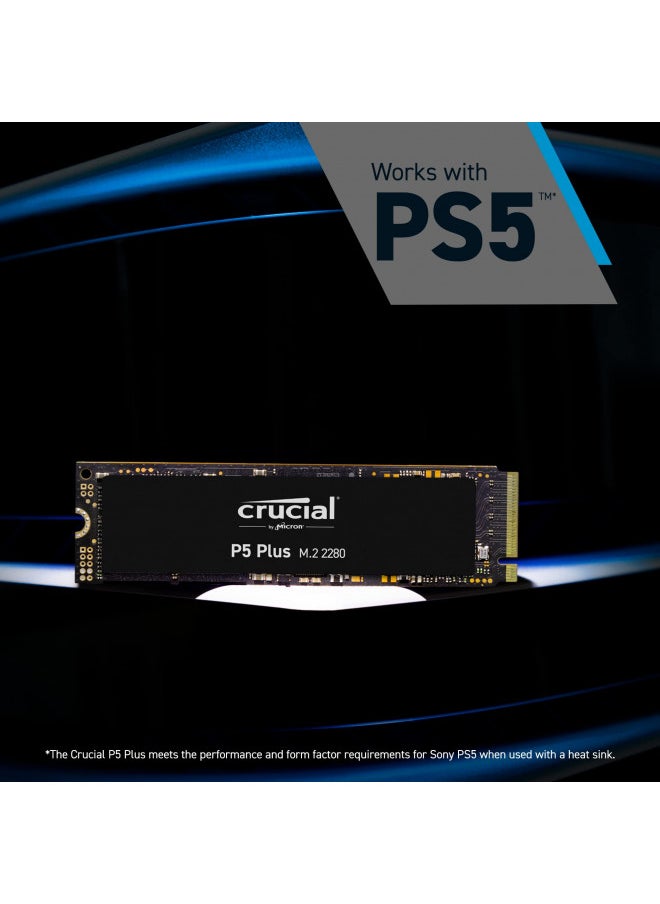 Crucial P5 Plus 2TB PCIe Gen4 3D NAND NVMe M.2 Gaming SSD, up to 6600MB/s - CT2000P5PSSD8, Solid State Drive
