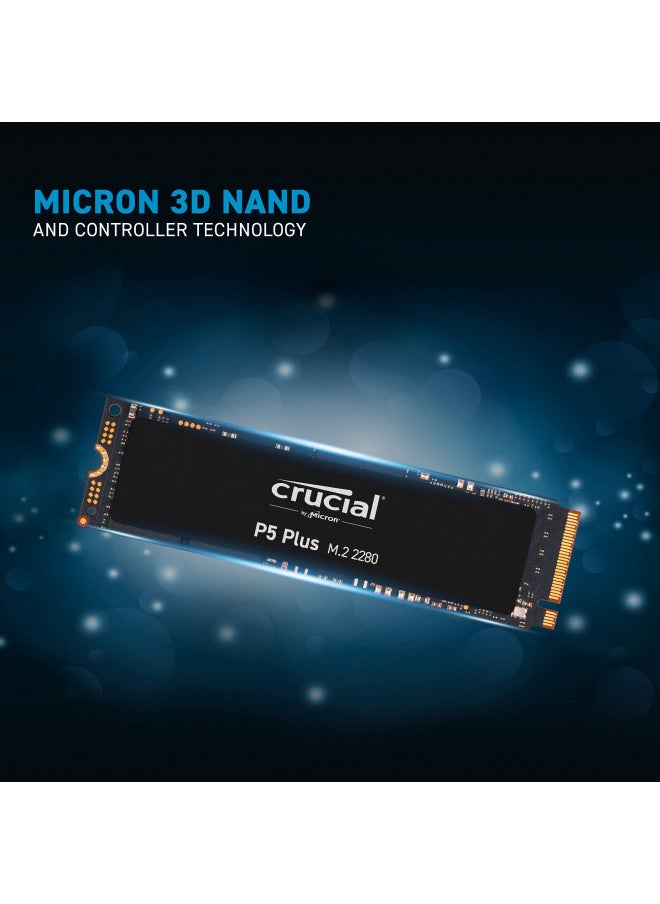 Crucial P5 Plus 2TB PCIe Gen4 3D NAND NVMe M.2 Gaming SSD, up to 6600MB/s - CT2000P5PSSD8, Solid State Drive