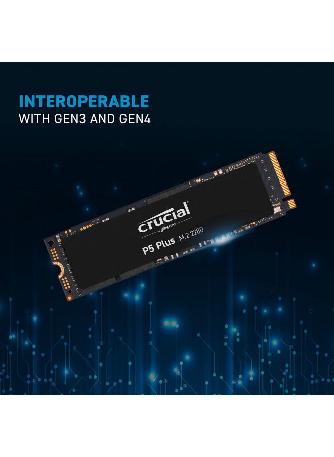 Crucial P5 Plus 2TB PCIe Gen4 3D NAND NVMe M.2 Gaming SSD, up to 6600MB/s - CT2000P5PSSD8, Solid State Drive