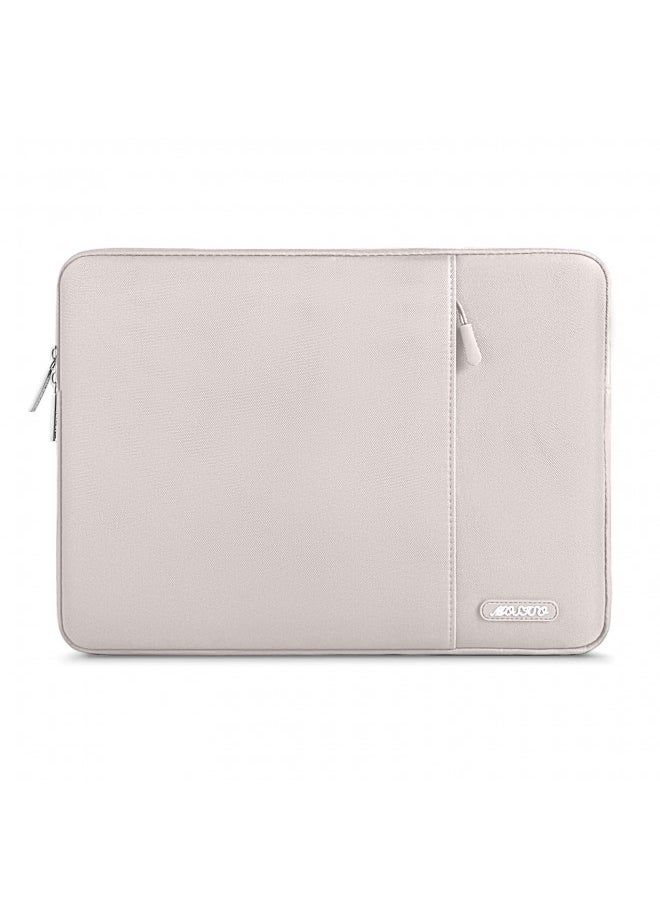 MOSISO Laptop Sleeve Bag Compatible with MacBook Air/Pro, 13-13.3 inch Notebook, Compatible with MacBook Pro 14 inch M3 M2 M1 Chip Pro Max 2024-2021, Polyester Vertical Case with Pocket, Stone Gray