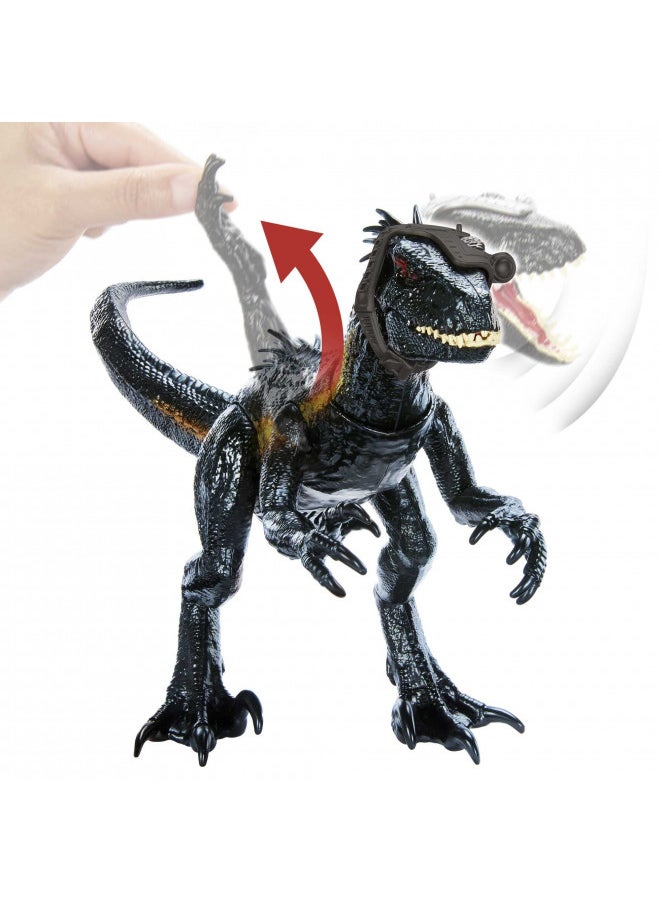 Mattel Jurassic World Track N Attack Indoraptor Dinosaur Figure with Tracking Gear & 3 Attack Features, Plus Downloadable App & AR