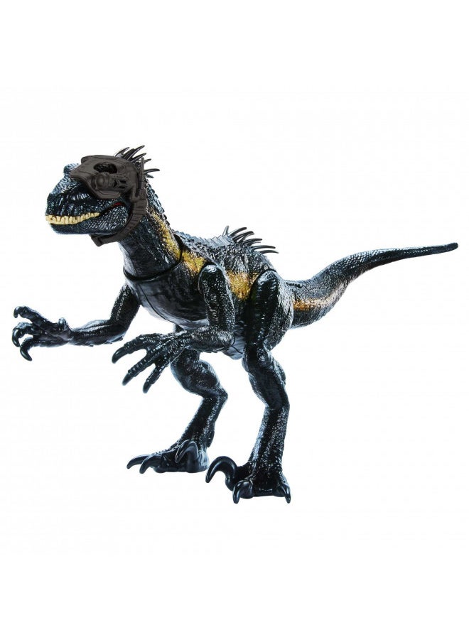 Mattel Jurassic World Track N Attack Indoraptor Dinosaur Figure with Tracking Gear & 3 Attack Features, Plus Downloadable App & AR