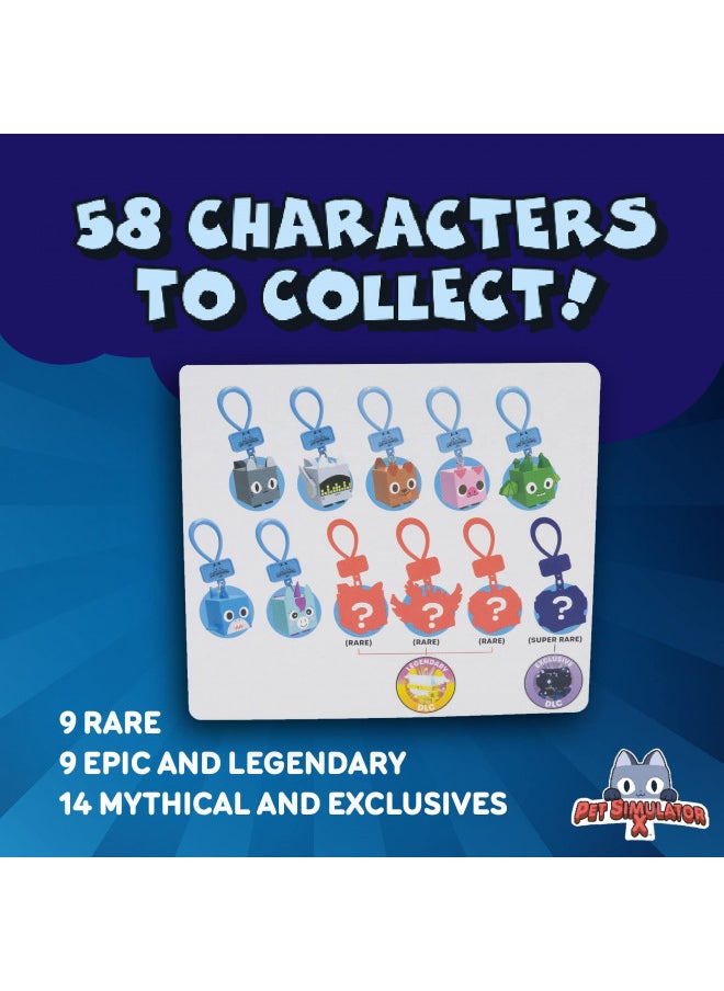 PET Simulator X - Mystery Pet Minifigure Toys with Collector Clip - Blind Bags 3 Pack and Chance of DLC Code - Surprise Collectable