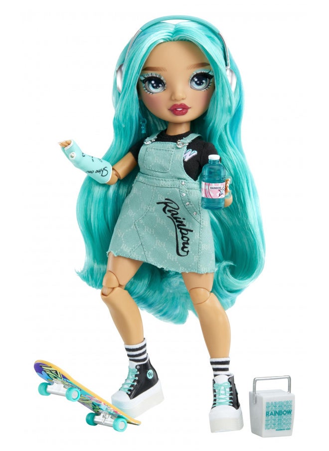 Rainbow High Blu - Blue Fashion Doll in Fashionable Outfit, Wearing a Cast & 10+ Colorful Play Accessories. Gift for Kids 4-12 Years and Collectors