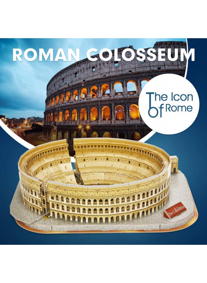 CubicFun National Geographic 3D Puzzle for Adults Kids Rome Colosseum Jigsaw Italy Architecture Model Kits DIY Toys with Booklet Gift for Boys Girls Age 10+, 131 Pieces