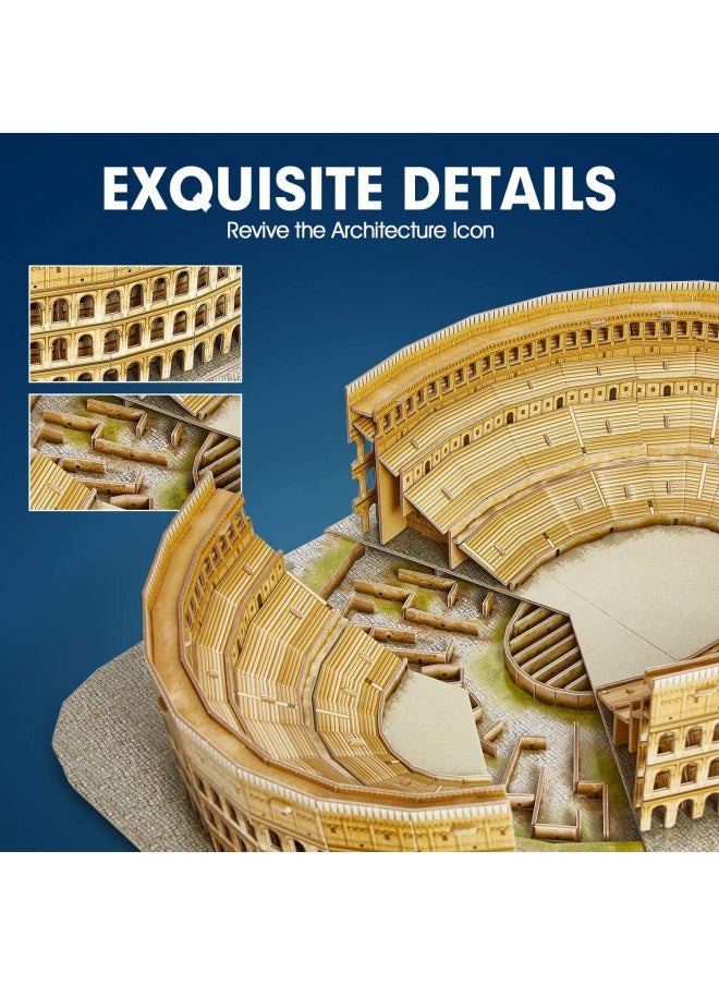 CubicFun National Geographic 3D Puzzle for Adults Kids Rome Colosseum Jigsaw Italy Architecture Model Kits DIY Toys with Booklet Gift for Boys Girls Age 10+, 131 Pieces