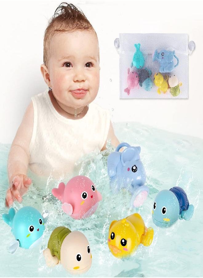 FAYOGOO Bath Toys, 6 Pack Baby Bath Toys for Toddlers 1-3, Floating Wind-up Toys Swimming Pool Games Water Play Set Xmas Gift for Bathtub Shower Infant Toddlers Kids Boys Girls Ages 4-8 Years Old