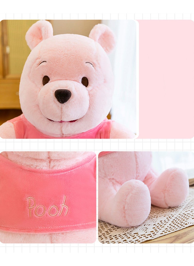 Cute Pink Winnie the Pooh Plush Toy Soft Stuffed Cartoon Character Doll Gift for Boys Girls All Ages（40cm ）