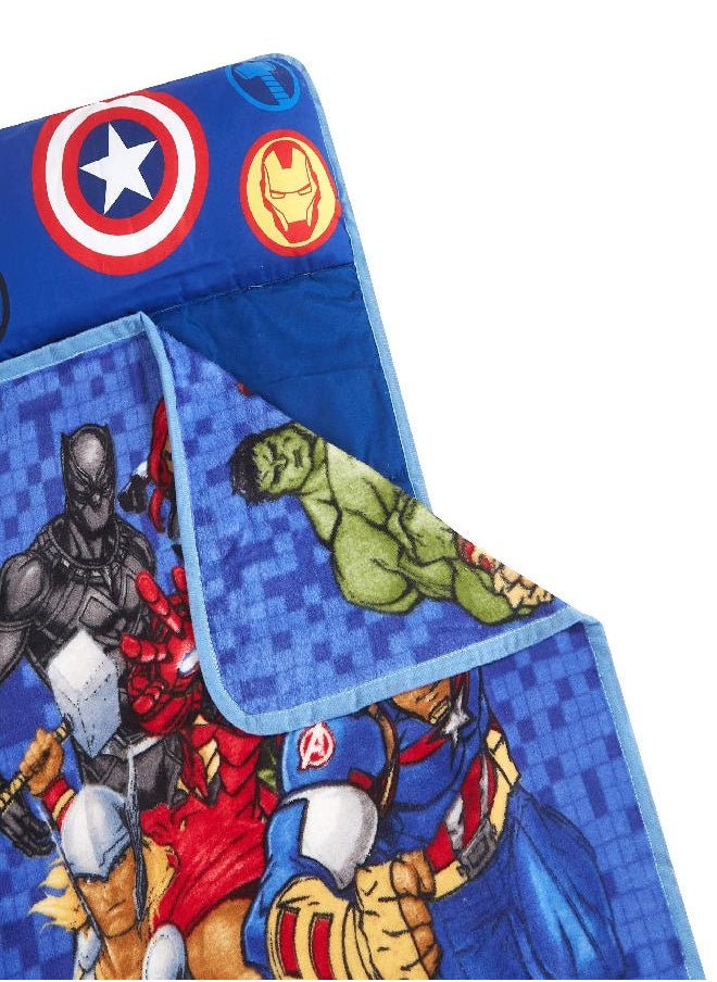 Idea Nuova Marvel Avengers Super Soft Toddler Quilted Nap Mat with Built in Pillow,26