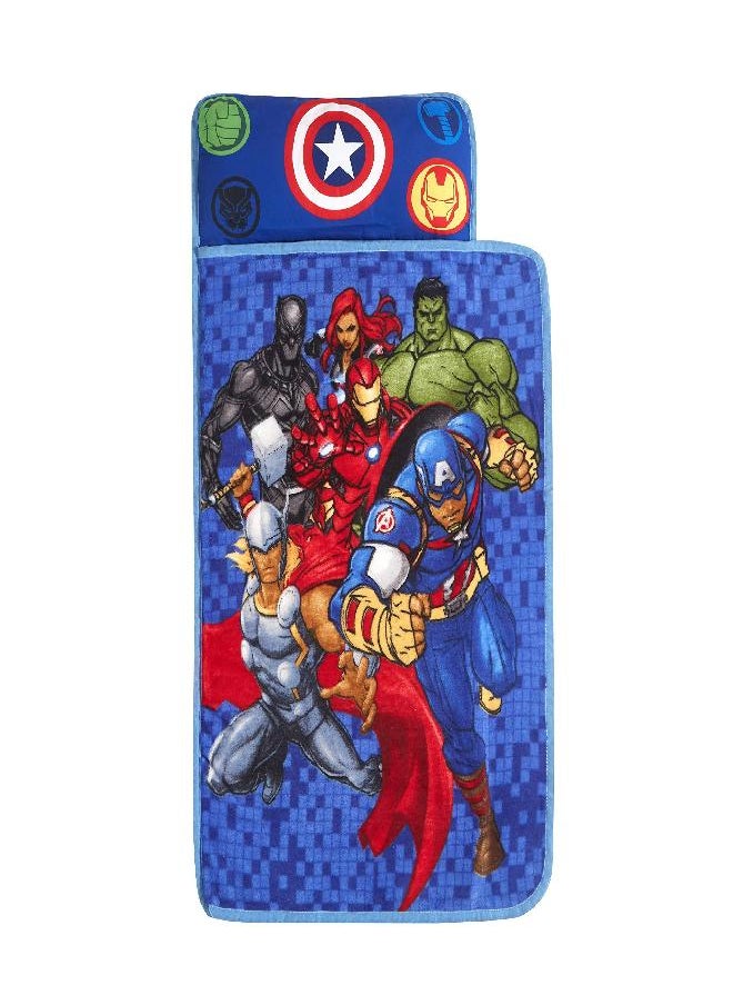 Idea Nuova Marvel Avengers Super Soft Toddler Quilted Nap Mat with Built in Pillow,26