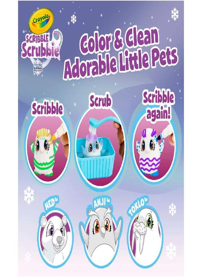 Crayola Scribble Scrubbie Pets Arctic Snow Explorer, Color & Wash Creative Toy, Gift for Kids, Age 3, 4, 5, 6