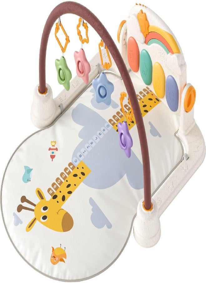 TUMAMA Baby Gym Activity Play Mat with Sounds,Lights and Music, Play Piano Gym,Early Development Light Up Playmat Toy Gift for Newborn Infants 0,3,6,9months (Giraffe)