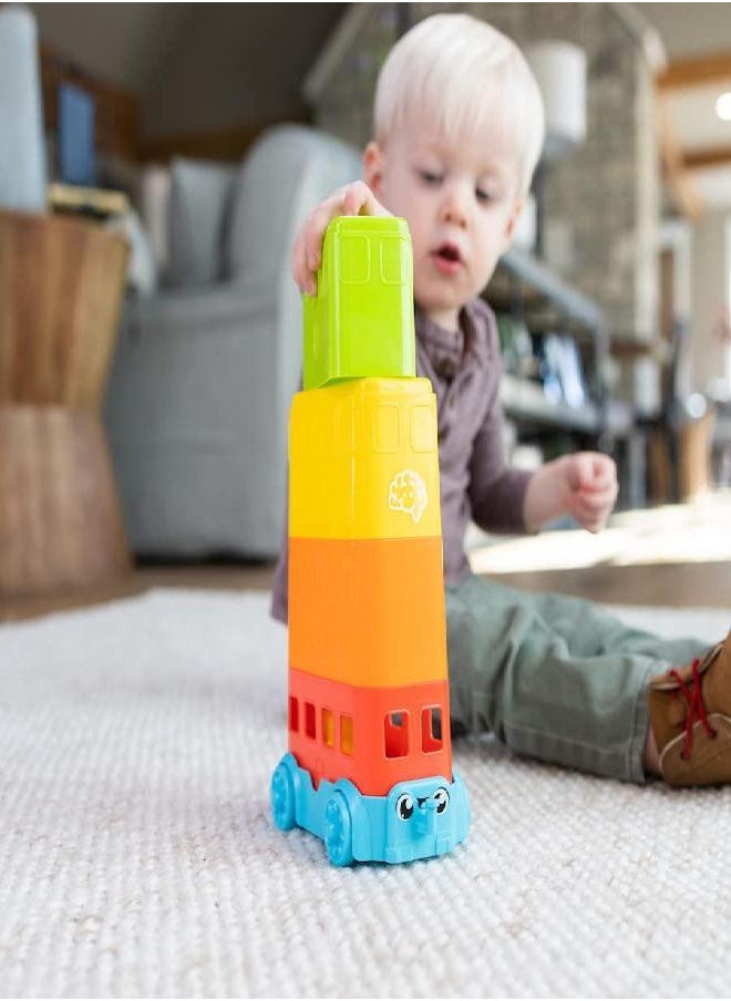 Fat Brain Toys Toomies - Stacker Decker Bus - Egg Stacker Bus Baby Toys & Gifts for Ages 1 to 7