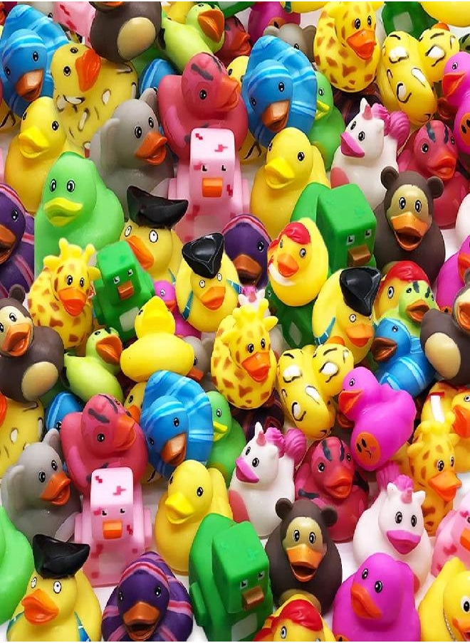 ArtCreativity Assorted Rubber Duckies for Kids, Pack of 50, Duck Bathtub Pool Toys with 17 Different Designs, Fun Carnival and Christmas Party Supplies, Birthday Party Favors for Boys and Girls