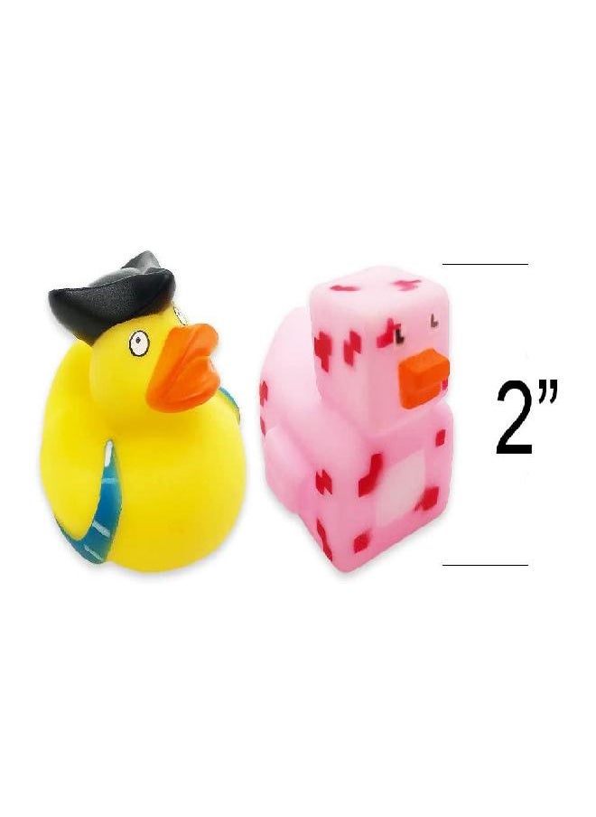 ArtCreativity Assorted Rubber Duckies for Kids, Pack of 50, Duck Bathtub Pool Toys with 17 Different Designs, Fun Carnival and Christmas Party Supplies, Birthday Party Favors for Boys and Girls