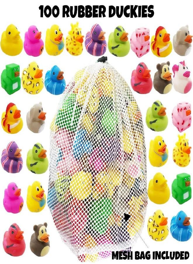 ArtCreativity Assorted Rubber Duckies for Kids, Pack of 50, Duck Bathtub Pool Toys with 17 Different Designs, Fun Carnival and Christmas Party Supplies, Birthday Party Favors for Boys and Girls