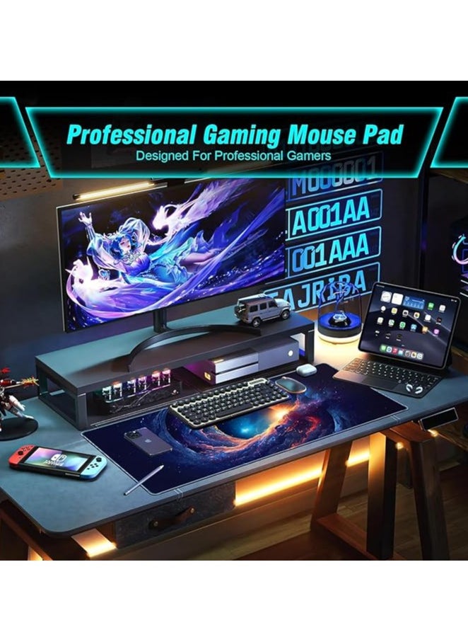 Large Gaming Mouse Pad, 35.4x15.7in Nebula Style Gaming Mousepad, Professional Non-Slip Rubber Base Big Mouse Pad, Mouse Pad XXXL for Gaming & Office & Home, Full Desk Mouse Pad