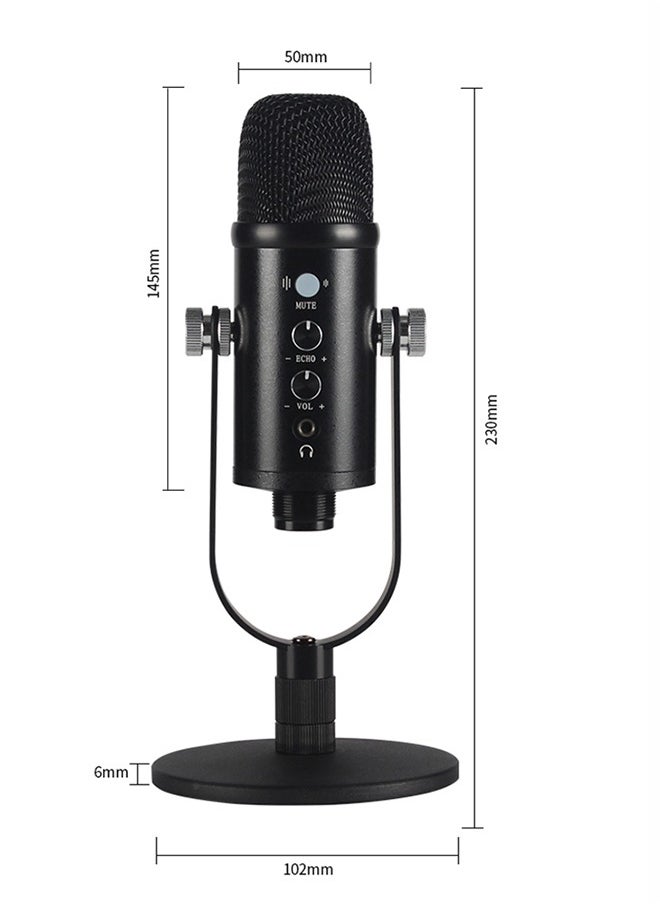 USB Condenser Microphone Compatible with PC/MAC/Ps4/iPhone/iPad/Android,Computer Mic with Noise Cancelling & Reverb, Studio Microphone for Voice and Music Recording,Podcasting,Streaming,Gaming