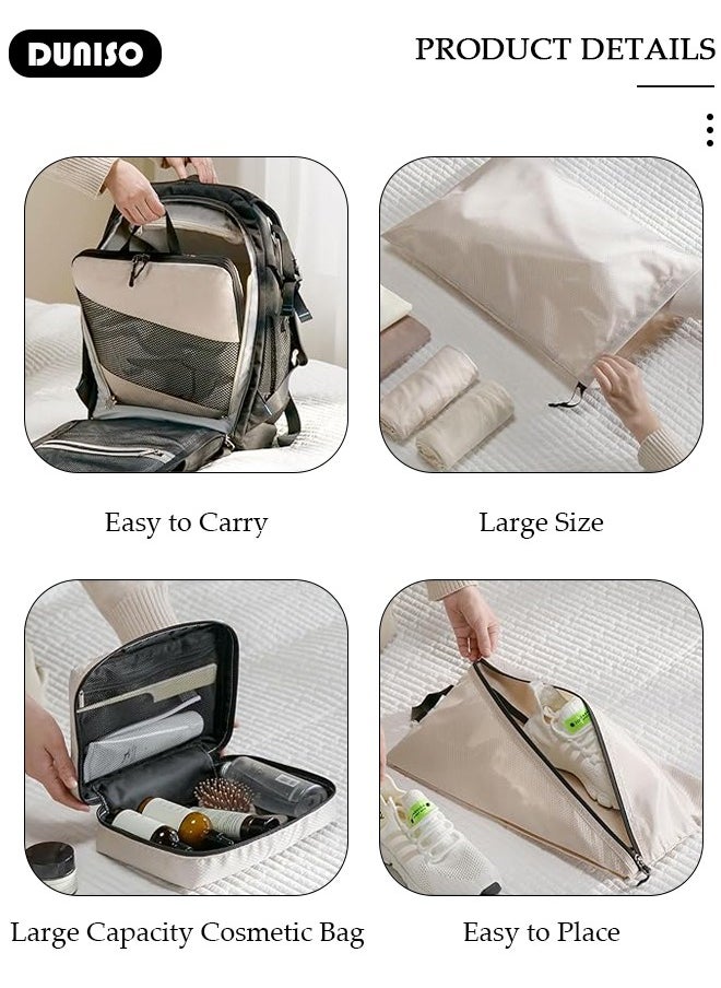 6 Piece Travel Organizer Bags for Luggage, Waterproof and Durable Travel Bags, Packing Cubes for Travel, Compression Cubes for Suitcases, Travel Bags for Clothes, Toiletries, Clothing, Underwear