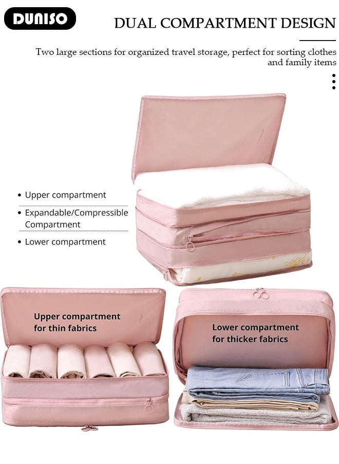 3pcs Travel Packing Cubes,Travel Luggage Organiser Bag,Multi-Functional Compression Organizer Bags, Lightweight Luggage Organizers Bags Set for Carry on Suitcase Storage Bag Waterproof Travel Essentials Bag for Man and Women