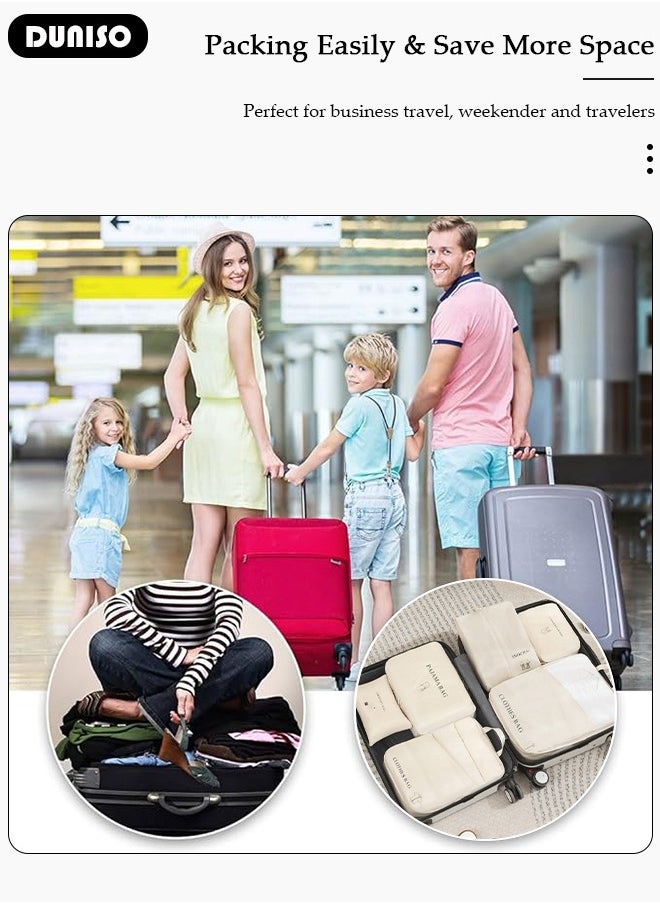 6 Piece Travel Organizer Bags for Luggage, Waterproof and Durable Travel Bags, Packing Cubes for Travel, Compression Cubes for Suitcases, Travel Bags for Clothes, Toiletries, Clothing, Underwear