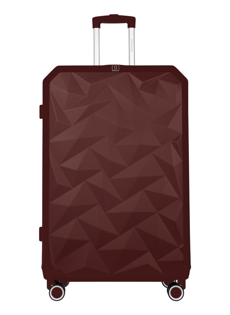 Crystaline ABS Luggage Trolley Set-3 Pcs-BURGUNDY