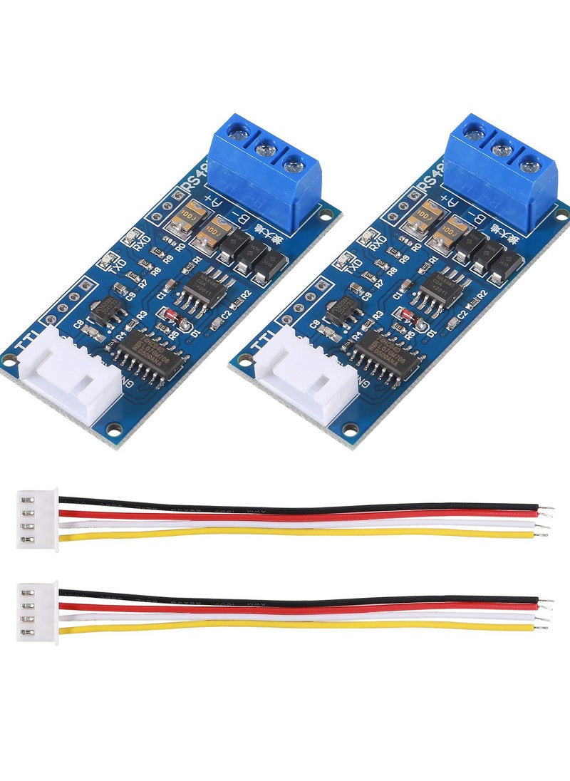 2Pack TTL to RS485 Adapter Module, 485 to TTL 3.3V/5.0V Signals Serial Port Power Supply Converter with Indicator Lights