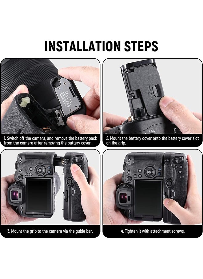 NEEWER Battery Grip Replacement for BG-R10 Compatible with Canon EOS R5 R5C R6 R6 Mark II Mirrorless Cameras, Powered by LP-E6/LP-E6N/LP-E6NH Batteries for Stable Vertical Shooting