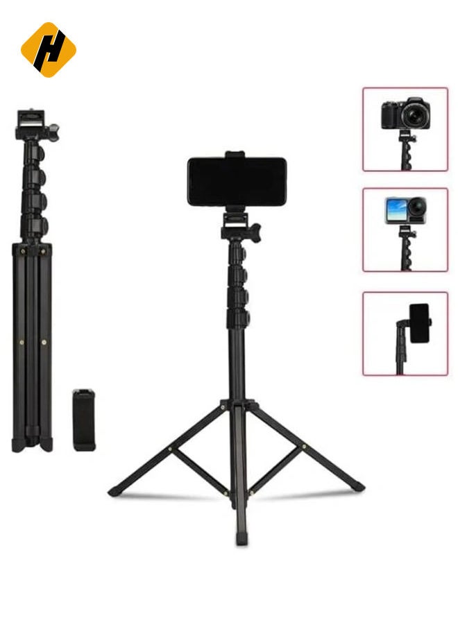 Jmary MT39 61inch Aluminum Extendable Cell Phone Tripod Stand with Selfie Stick Tripod and Phone Clip