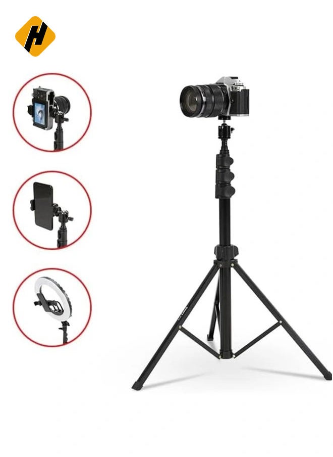 Jmary MT39 61inch Aluminum Extendable Cell Phone Tripod Stand with Selfie Stick Tripod and Phone Clip