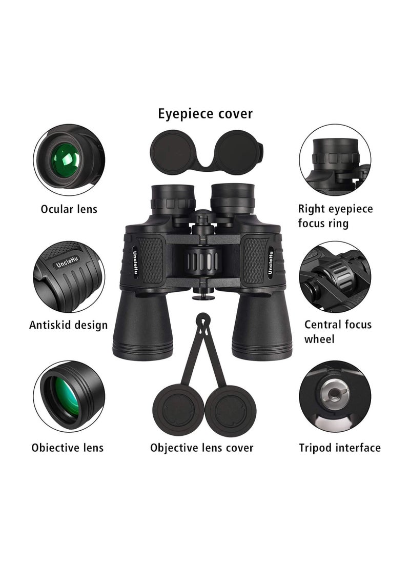 20x50 High Power Binoculars for Adults with Clear Vision, BAK4 Prism, FMC Lens, Waterproof Binoculars Telescope for Bird Watching Hunting Travel Football Games Stargazing with Carrying Case and Strap