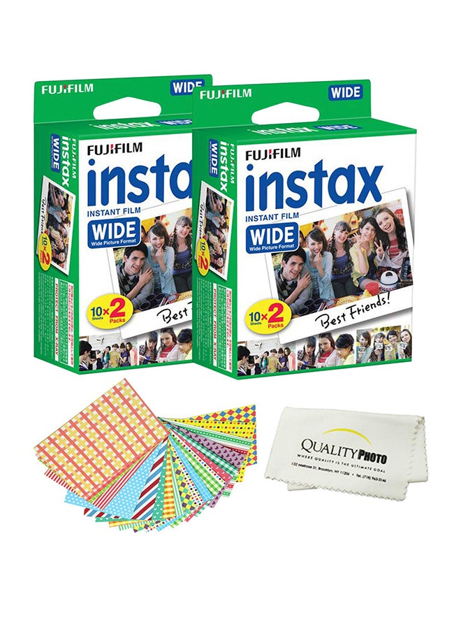 Pack Of 40 Instax Wide Instant Film Multicolour