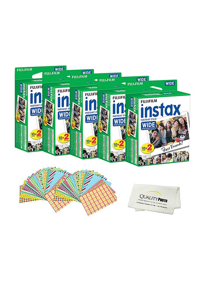 Pack Of 100 Instax Wide Instant Film Multicolour