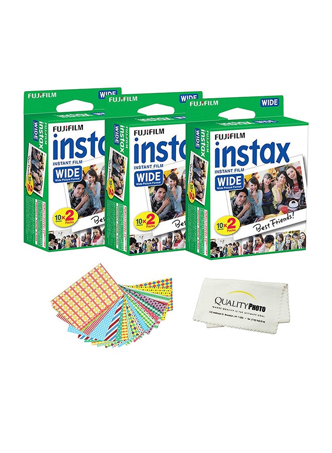 Pack Of 60 Instax Wide Instant Film Multicolour