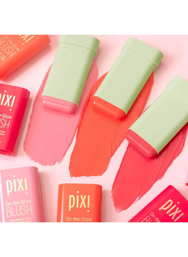 Pixi On The Glow Blush   Ruby, Hydrating Tinted Moisture Blush Stick With Ginseng, Aloe Vera & Fruit Extracts, For Cheeks & Lips, 19G / 0.6Oz, Paraben Free