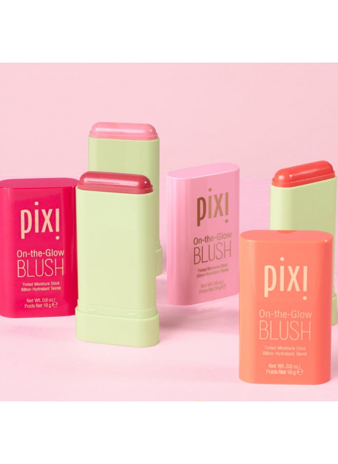 Pixi On The Glow Blush   Ruby, Hydrating Tinted Moisture Blush Stick With Ginseng, Aloe Vera & Fruit Extracts, For Cheeks & Lips, 19G / 0.6Oz, Paraben Free