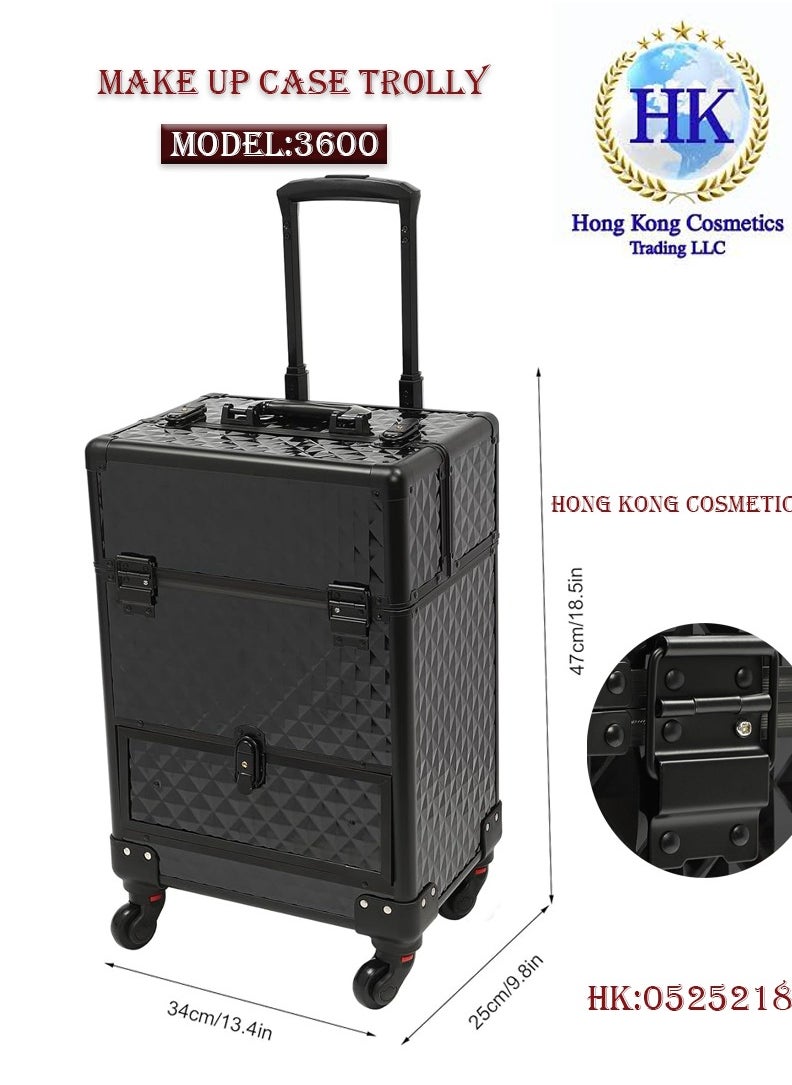 Organizer Rolling Makeup Trolley Cosmetics Suitcase