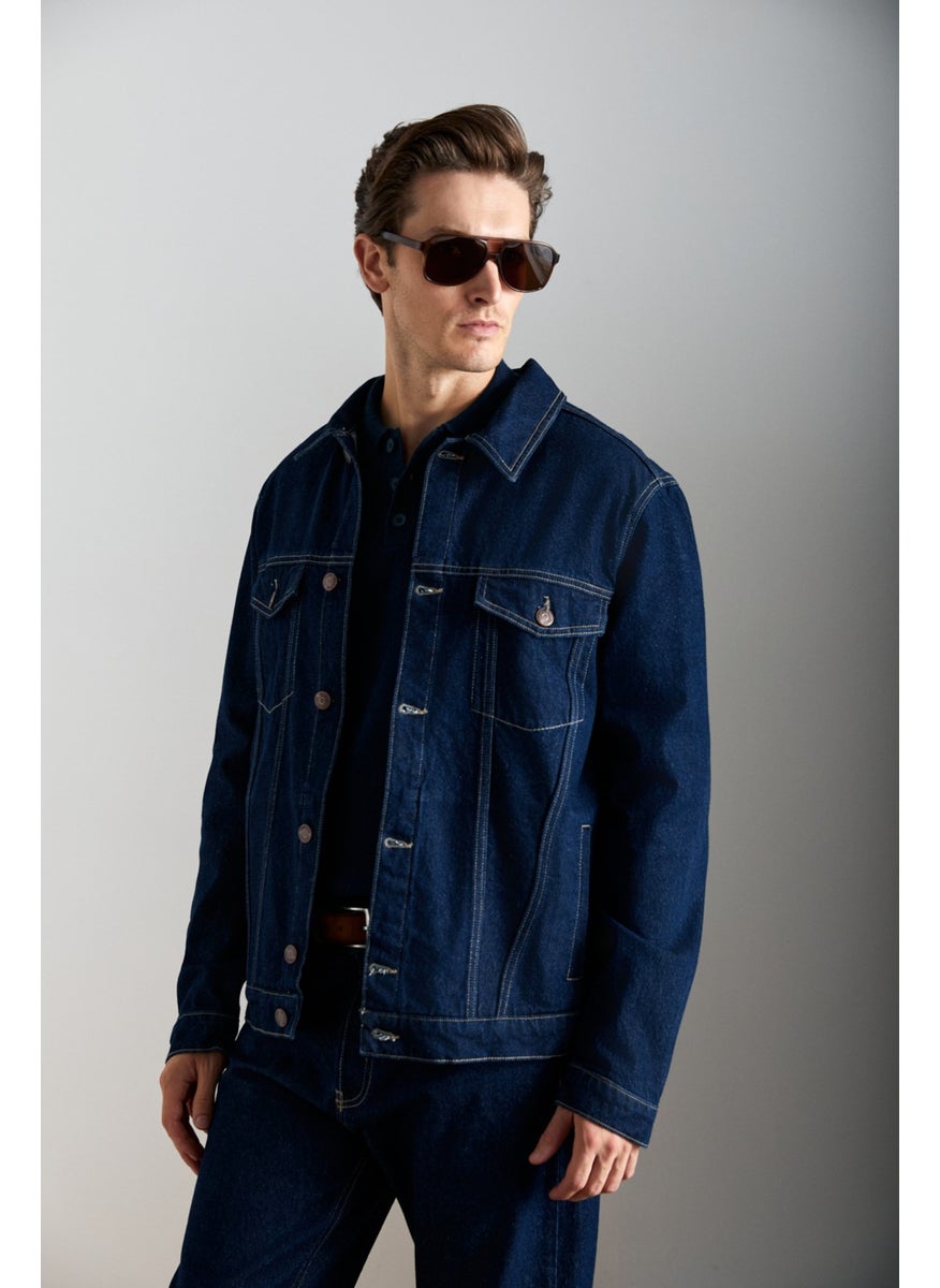 Jericho Men's Denim Oversize Navy Blue Jacket