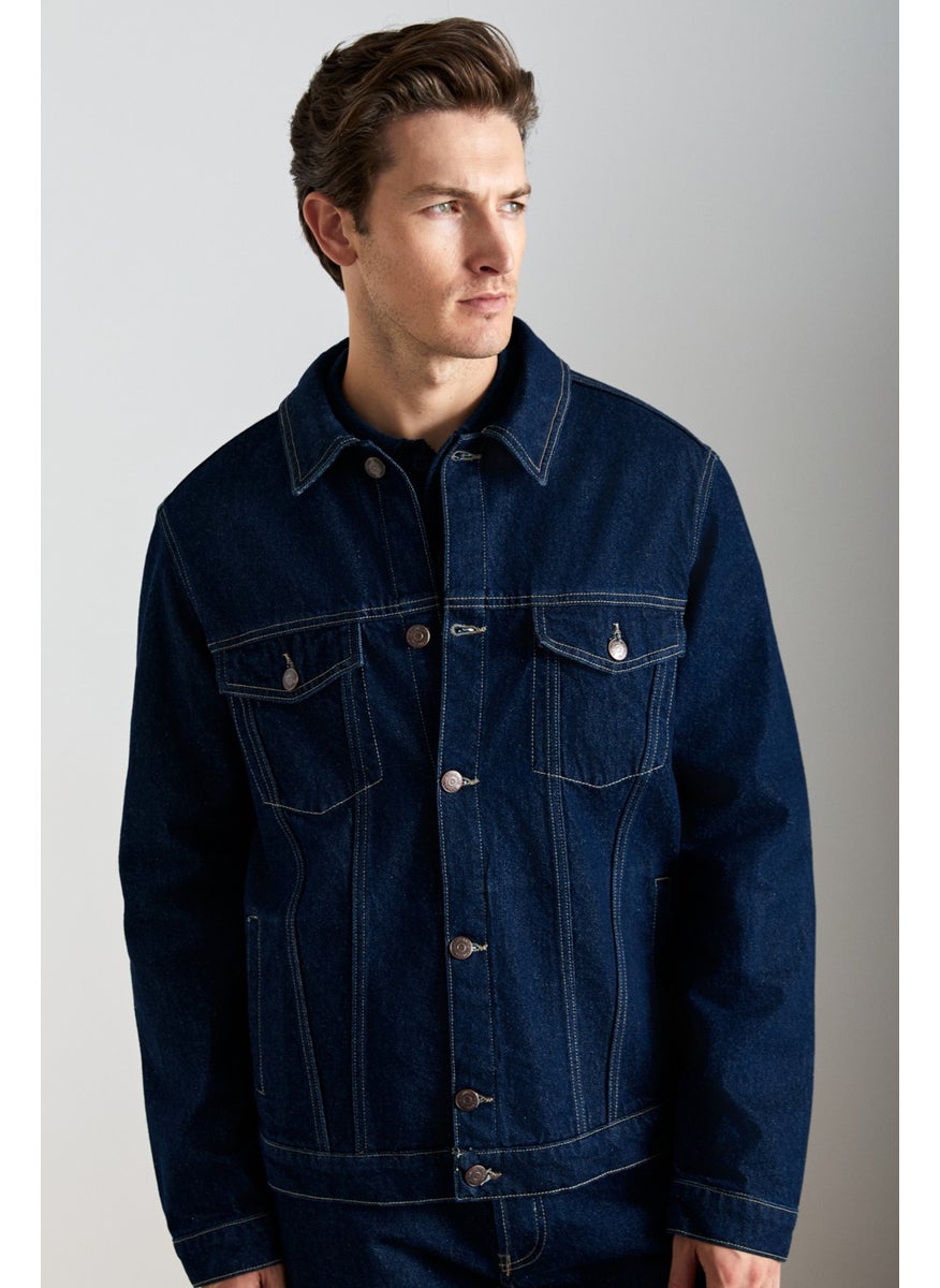 Jericho Men's Denim Oversize Navy Blue Jacket