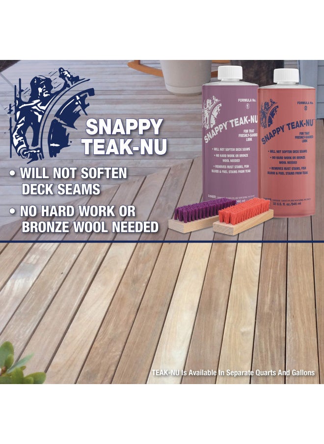 Snappy Teak-Nu - Restore & Renew Weathered, Gray Teak & Other Fine Wood - Professional Strength - For That Freshly Sanded Look