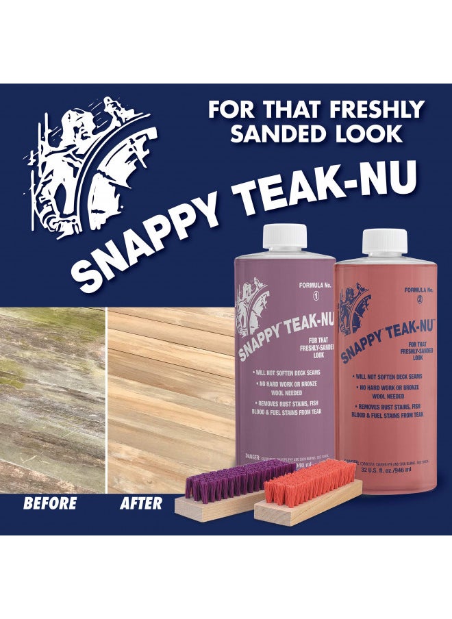 Snappy Teak-Nu - Restore & Renew Weathered, Gray Teak & Other Fine Wood - Professional Strength - For That Freshly Sanded Look