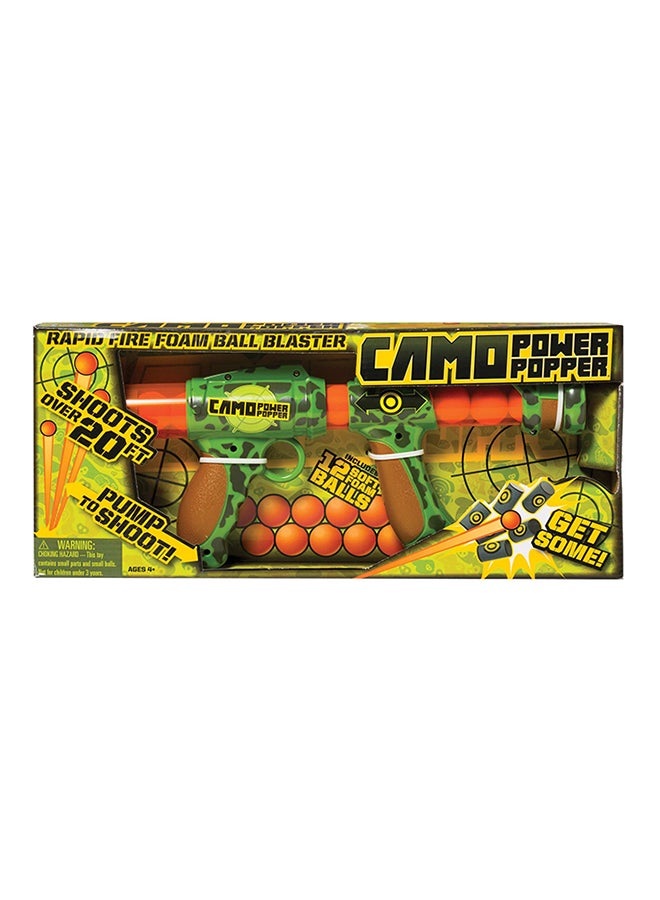 Camo Power Popper Blaster With Soft Foam Ammo Balls