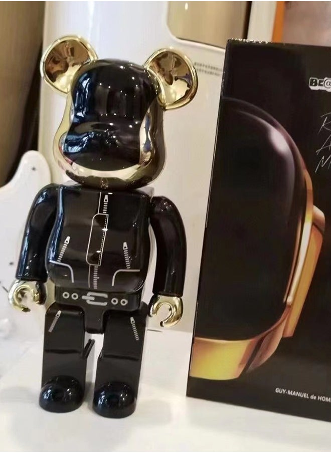 Bearbrick (the original Daft Punk band) statue trendy culture doll ornaments (gold)