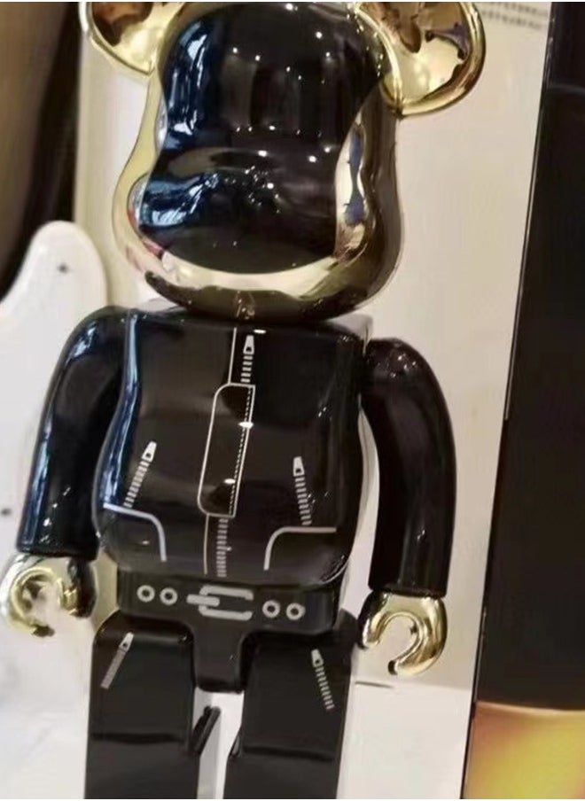 Bearbrick (the original Daft Punk band) statue trendy culture doll ornaments (gold)