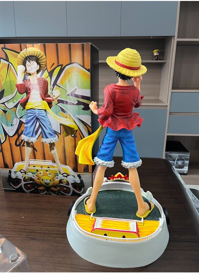 One piece Sunny Luffy Action Figure Decorative Resin Sculpture Home Decor Statue, Art Figurine Home Ornament Decoration for Office, Living Room, Bedroom, Book Shelf, TV Cabinet, Desktop