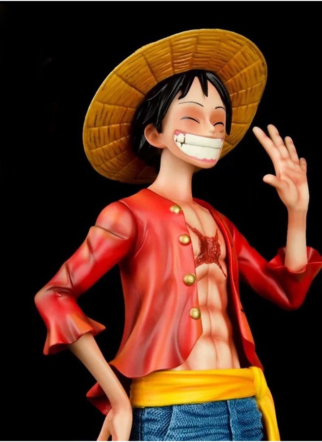 One piece Luffy Action Figure Decorative Resin Sculpture Home Decor Statue, Art Figurine Home Ornament Decoration for Office, Living Room, Bedroom, Book Shelf, TV Cabinet, Desktop