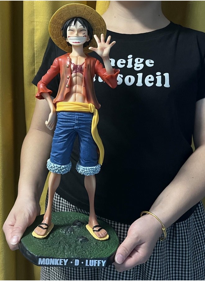 One piece Luffy Action Figure Decorative Resin Sculpture Home Decor Statue, Art Figurine Home Ornament Decoration for Office, Living Room, Bedroom, Book Shelf, TV Cabinet, Desktop